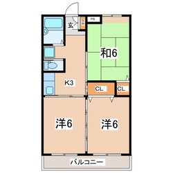 郡山駅 徒歩16分 2階の物件間取画像